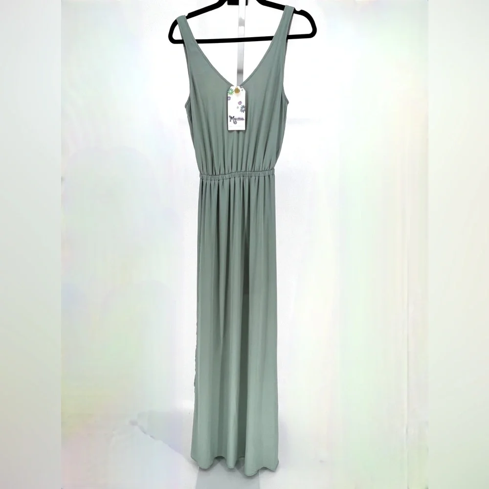 SHOW ME YOUR MUMU - Kendall Maxi Dress in Silver Sage - Picture 2 of 8